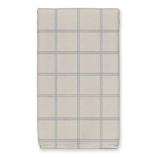 Be Cozy Gray and Cream Check Tea Towel - Set of 2